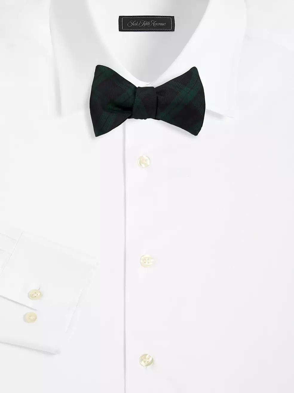 Mens Plaid Silk Bow Tie Product Image