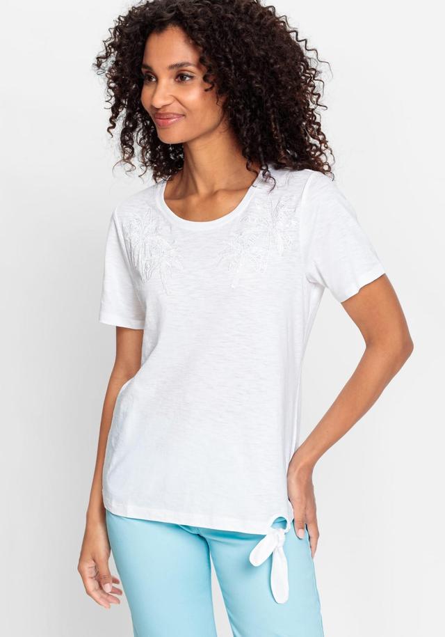 Olsen Womens 100% Organic Cotton Sequin Embellished Tee Product Image