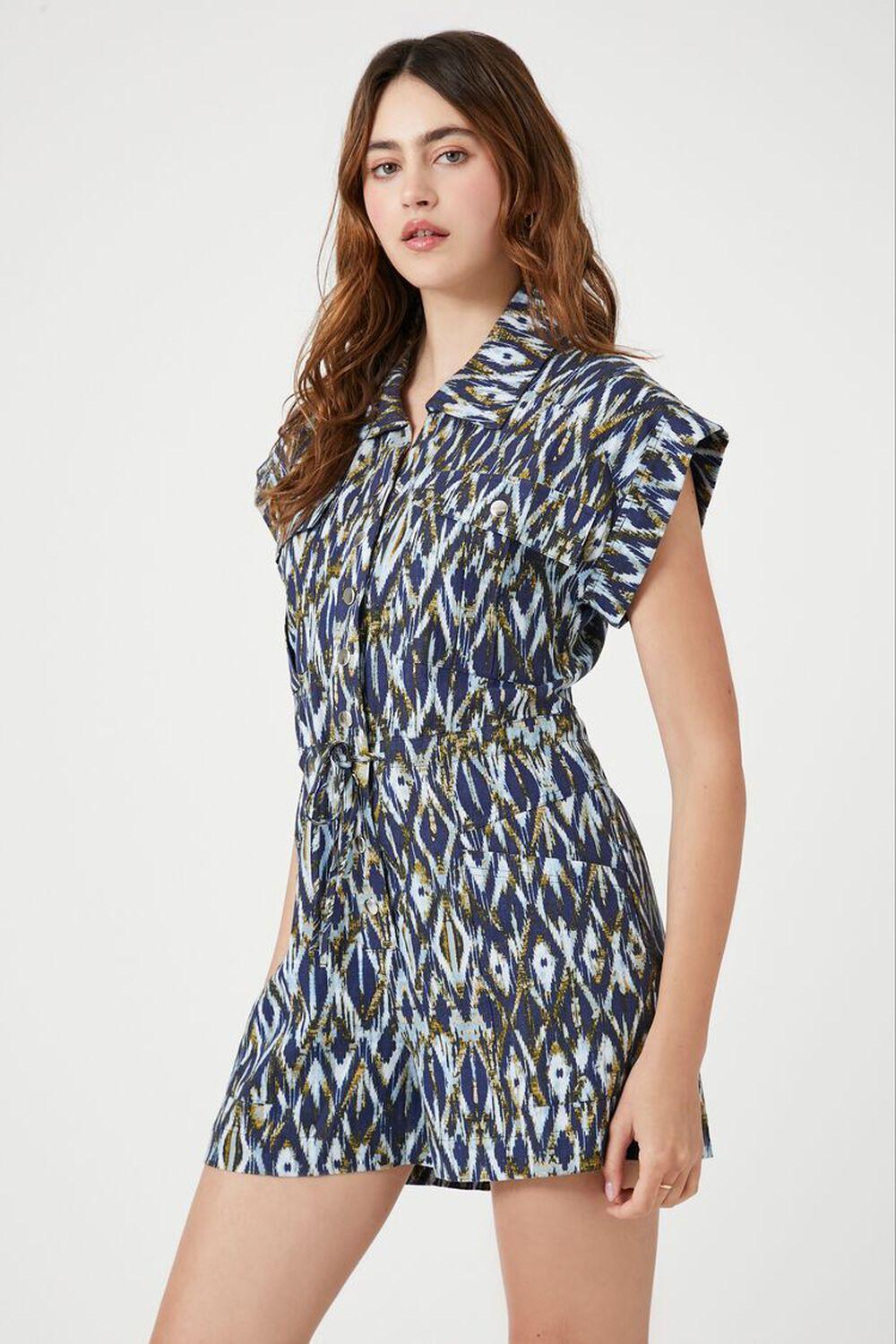 Linen-Blend Geo Print Romper | Forever 21 Product Image