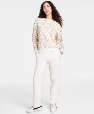 PUMA Essentials+ Floral Vibes All Over Print Crew Sweatshirt (Astro ) Women's Clothing Product Image