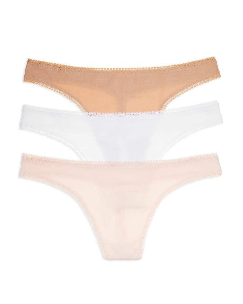 On Gossamer Cabana Cotton Blend Hip-g Thongs, Set of 3 Product Image