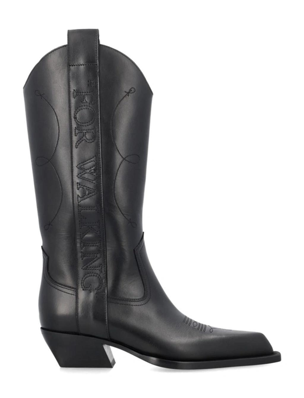 For Walking Leather Boots In Black Product Image