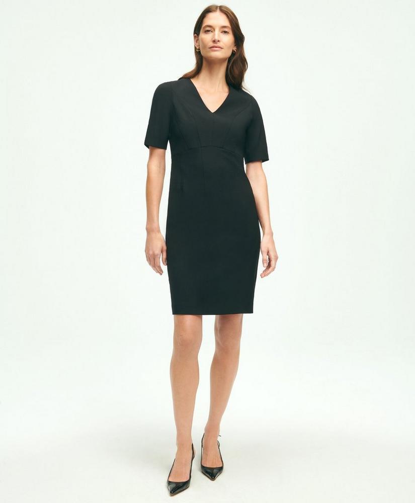 Stretch Wool V-Neck Sheath Dress Product Image