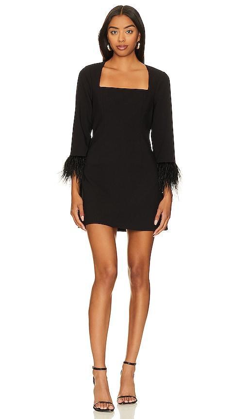 Womens Cher Square-Neck Feather Minidress Product Image