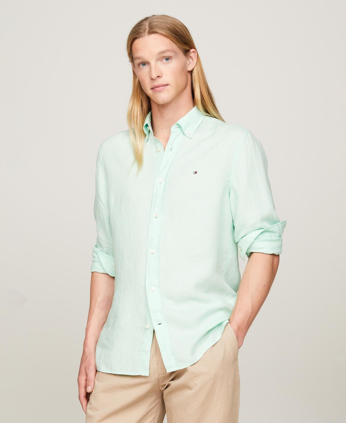 Tommy Hilfiger Mens Pigment-Dyed Button-Down Long Sleeve Shirt Product Image