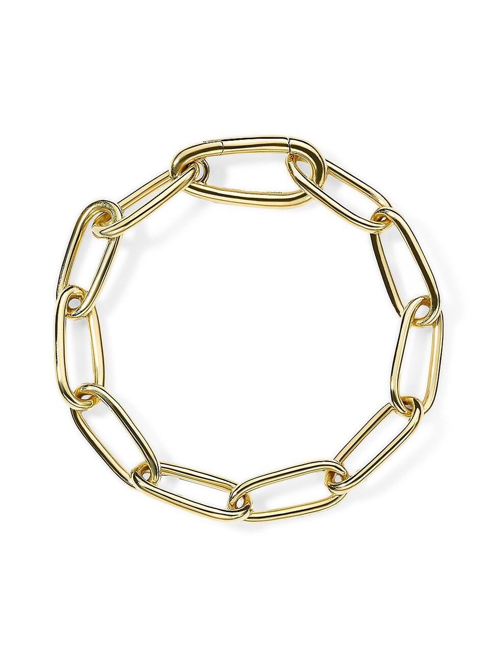 Womens Classico 18K Yellow Gold Paper-Clip-Chain Bracelet Product Image