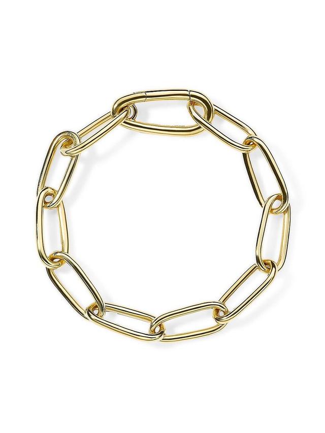 Womens Classico 18K Yellow Gold Paper Clip Chain Bracelet Product Image