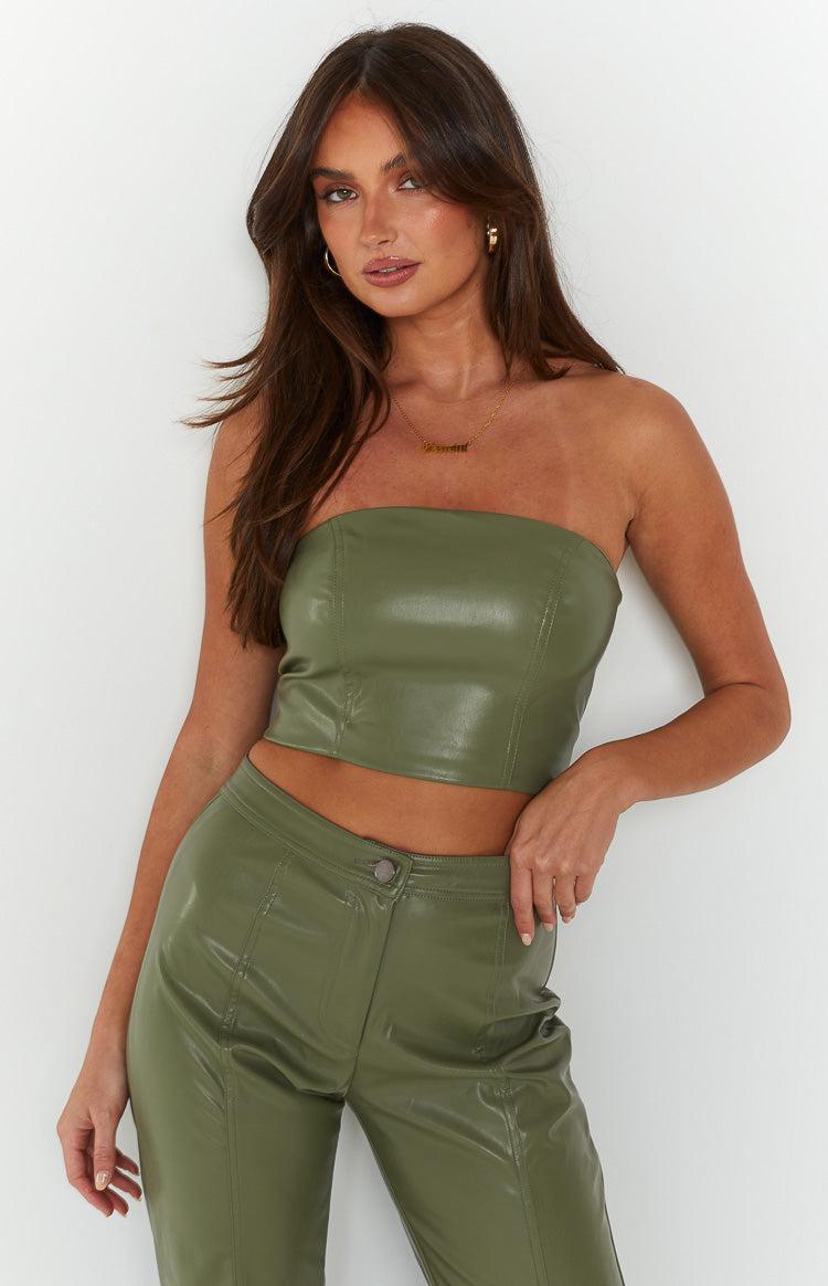 Brielle Green Strapless Top Product Image