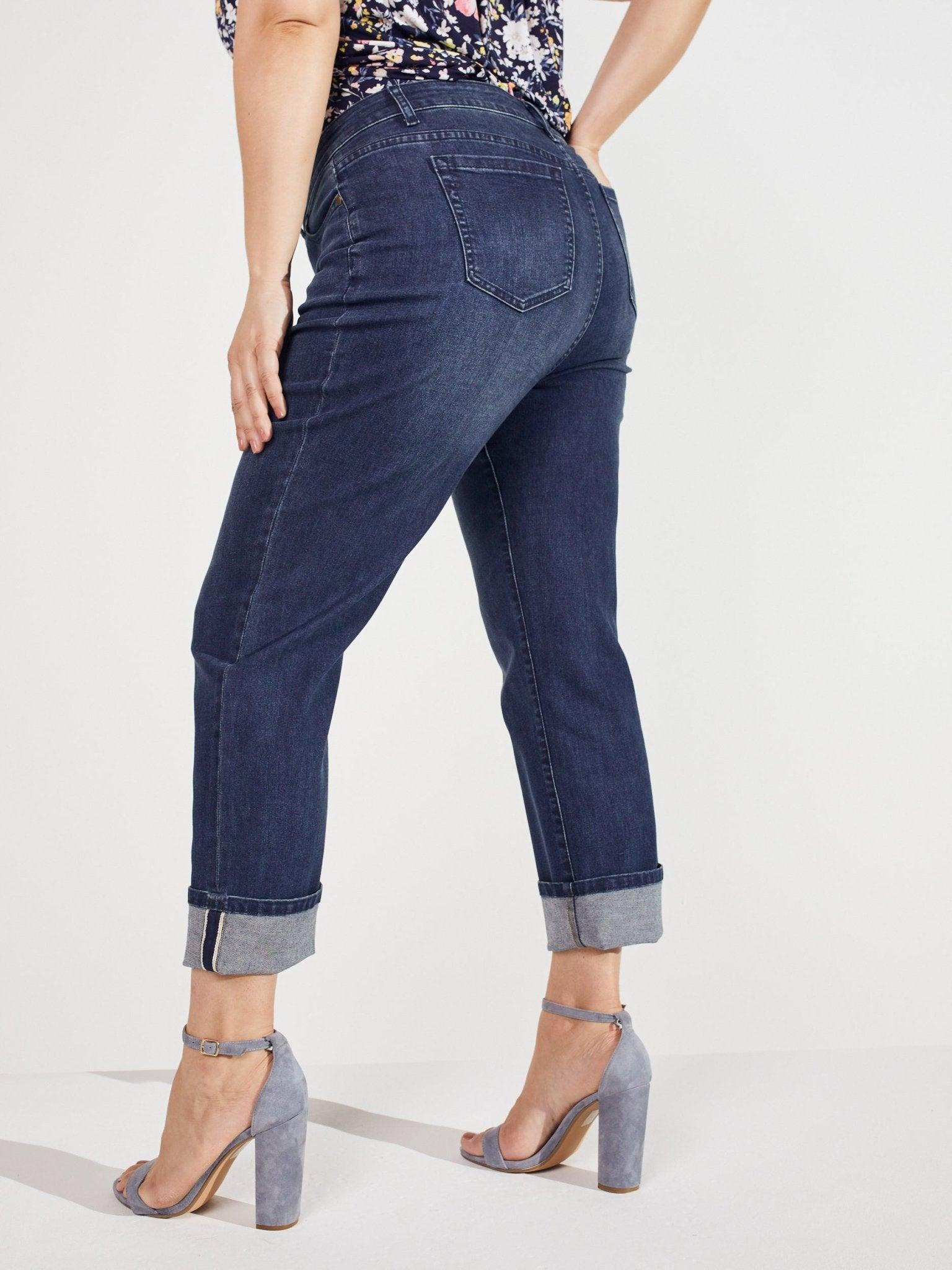 Signature Girlfriend 5 Pocket Denim Jean With Selvedge Cuff Jeans - Plus Female Product Image