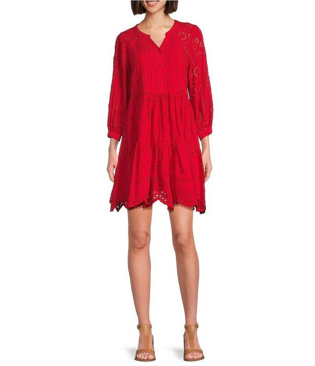 Nurture by Westbound 3/4 Sleeve V-Neck Short Dress Product Image