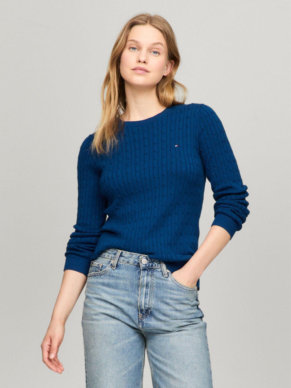 Tommy Hilfiger Women's Long-Sleeve Cable Knit Sweater Product Image