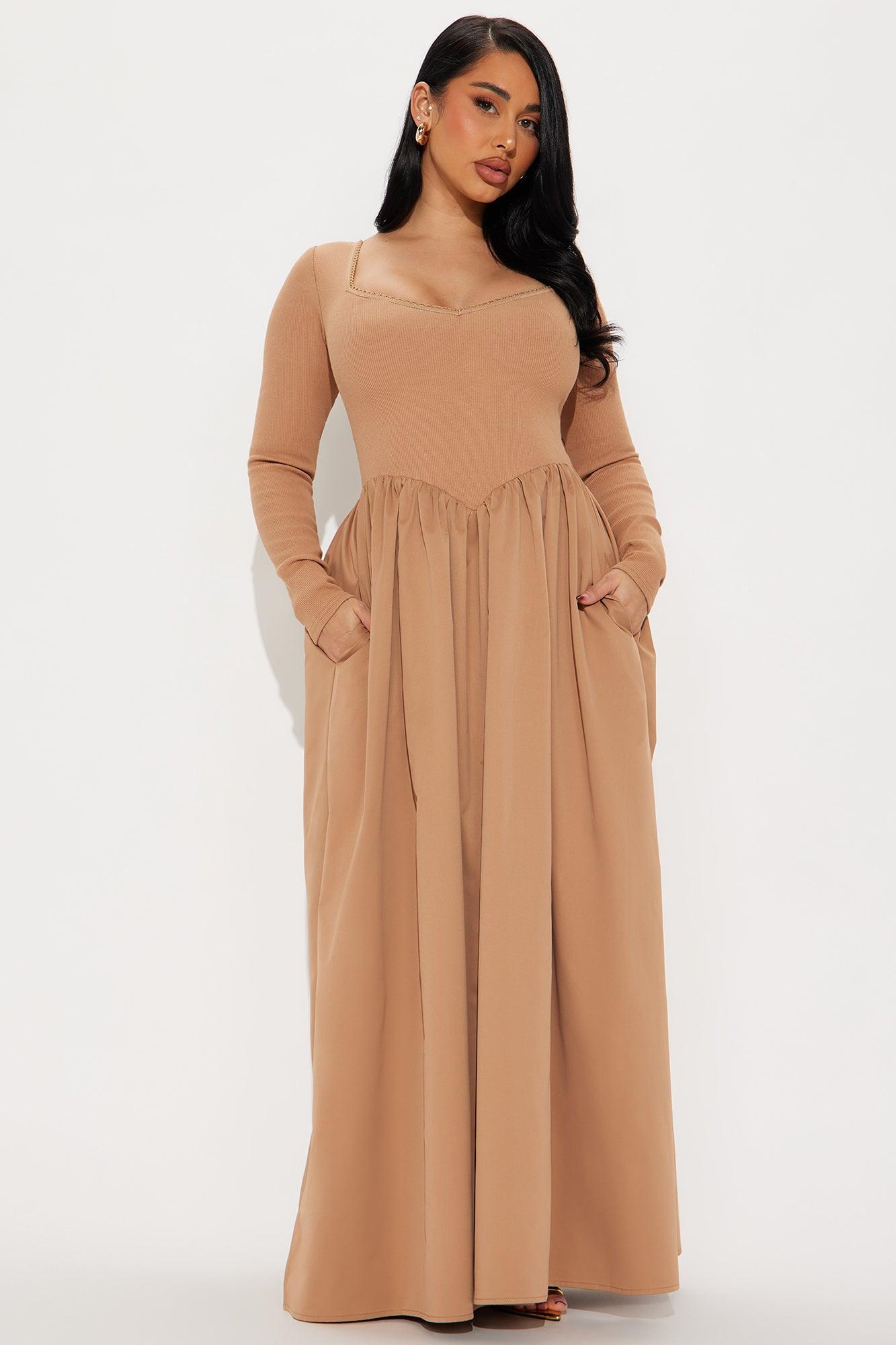 Mia Long Sleeve Maxi Dress - Mocha product image