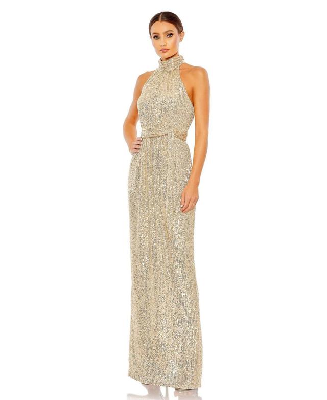 Womens Ieena Sequined Halter Gown Product Image