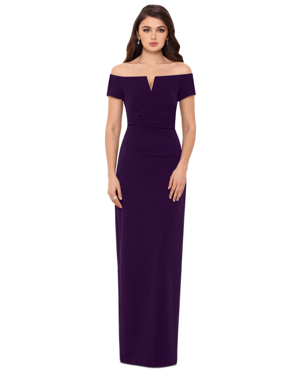 Xscape Off the Shoulder Crepe Evening Gown Product Image