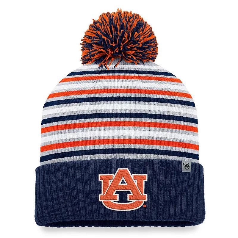 Mens Top of the World Auburn Tigers Dash Cuffed Knit Hat with Pom, Blue Product Image