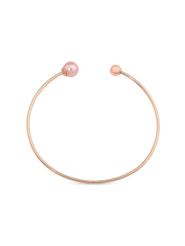 Womens Aura 18K Rose Gold-Plated & 8MM Faux Pearl Flexible Bracelet Product Image