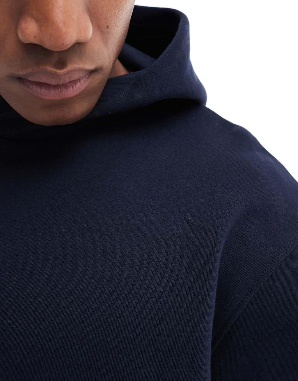 ASOS DESIGN premium heavyweight oversized hoodie 400gsm in navy Product Image