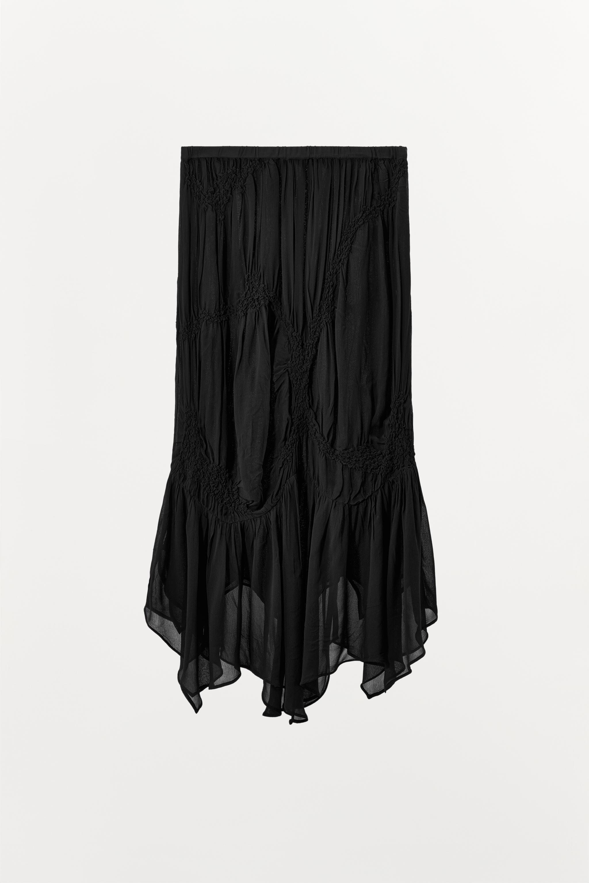 ASYMMETRIC SKIRT WITH TEXTURED RUCHING Product Image