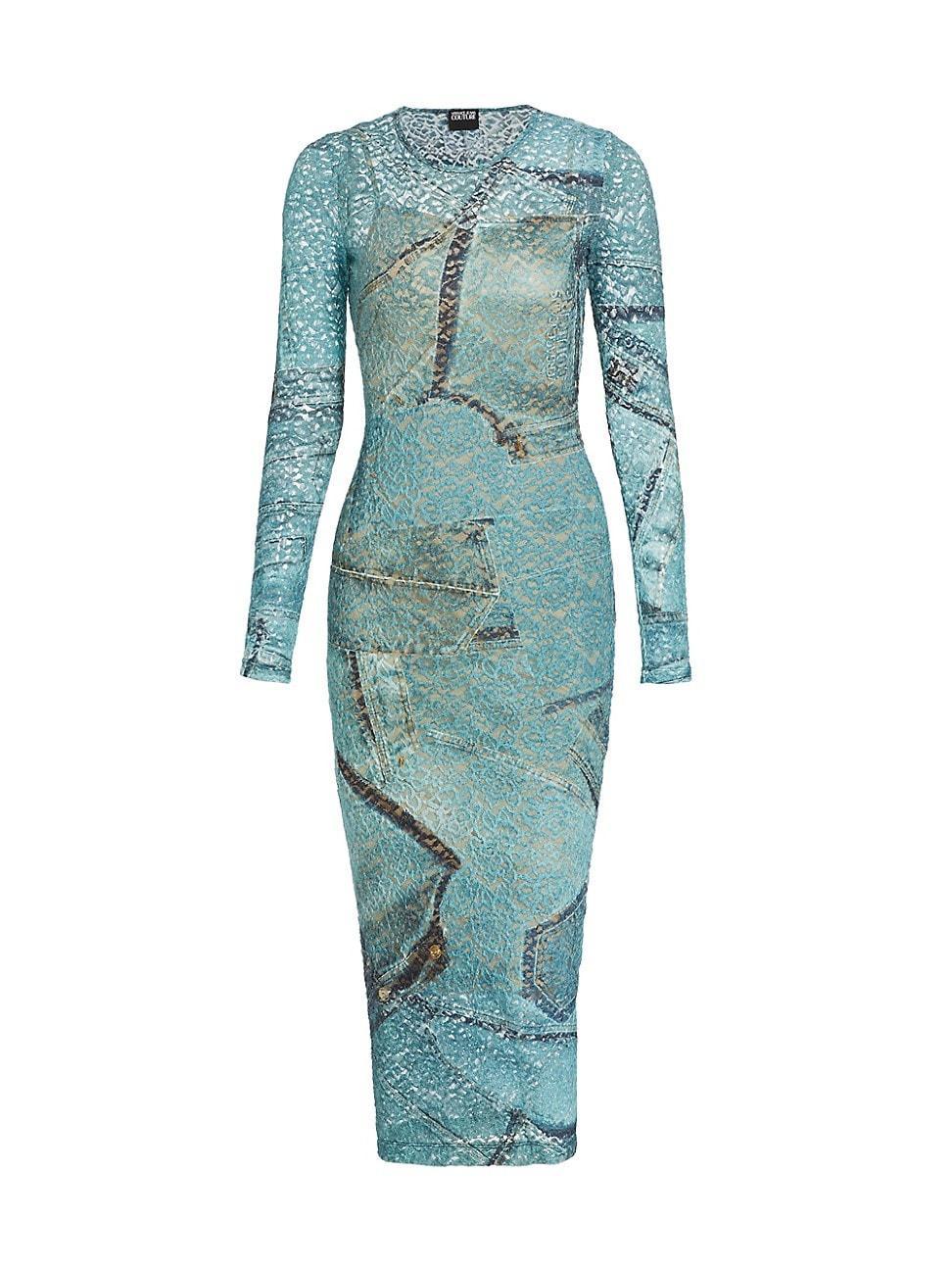 Womens Patchwork-Print Devor Midi-Dress Product Image