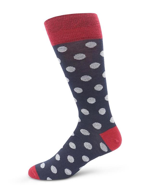 The Mens Store at Bloomingdales Cotton Blend Contrast Dots Socks - 100% Exclusive Product Image