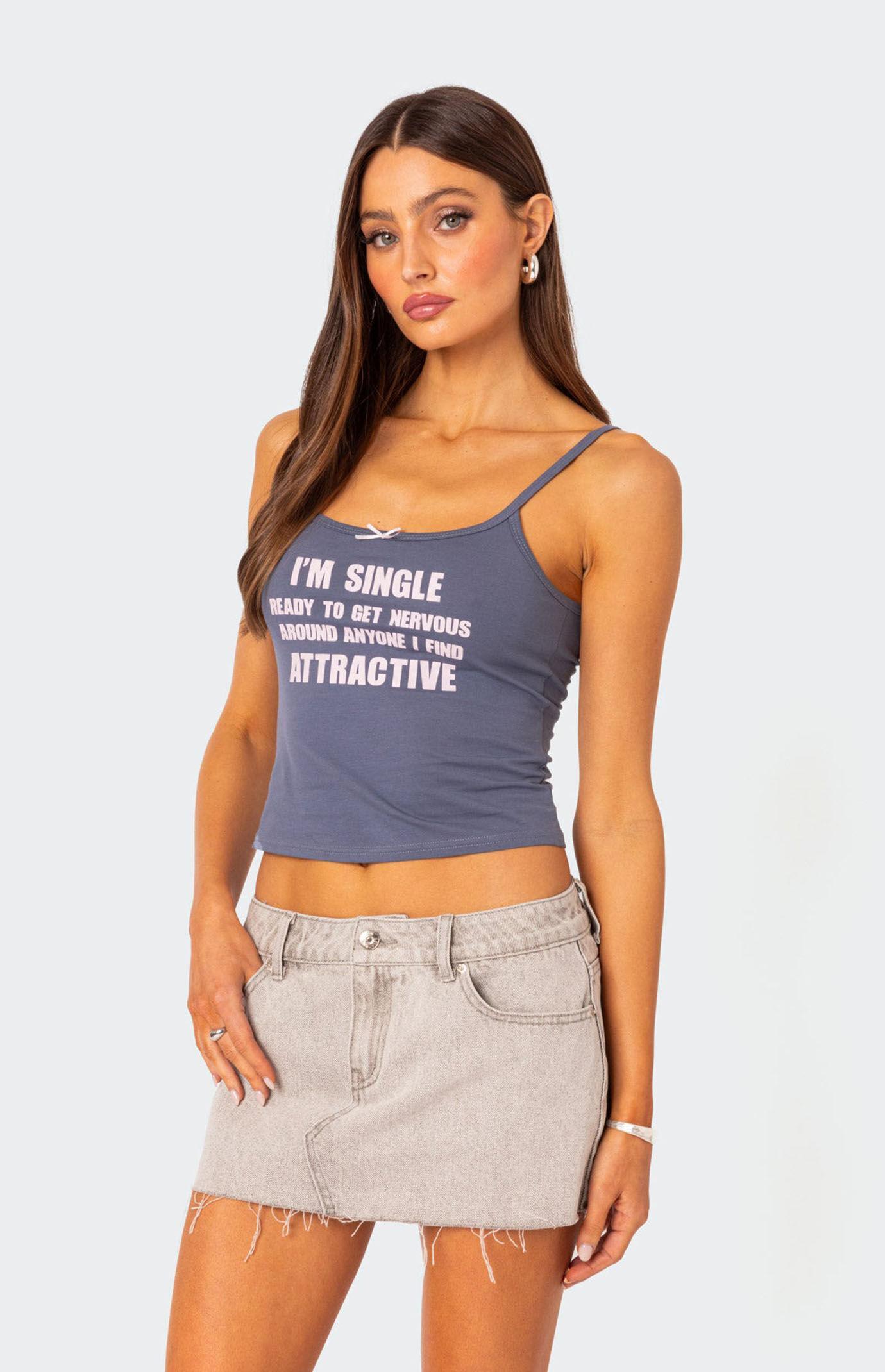 Edikted Women's I'm Single Tank Top Product Image