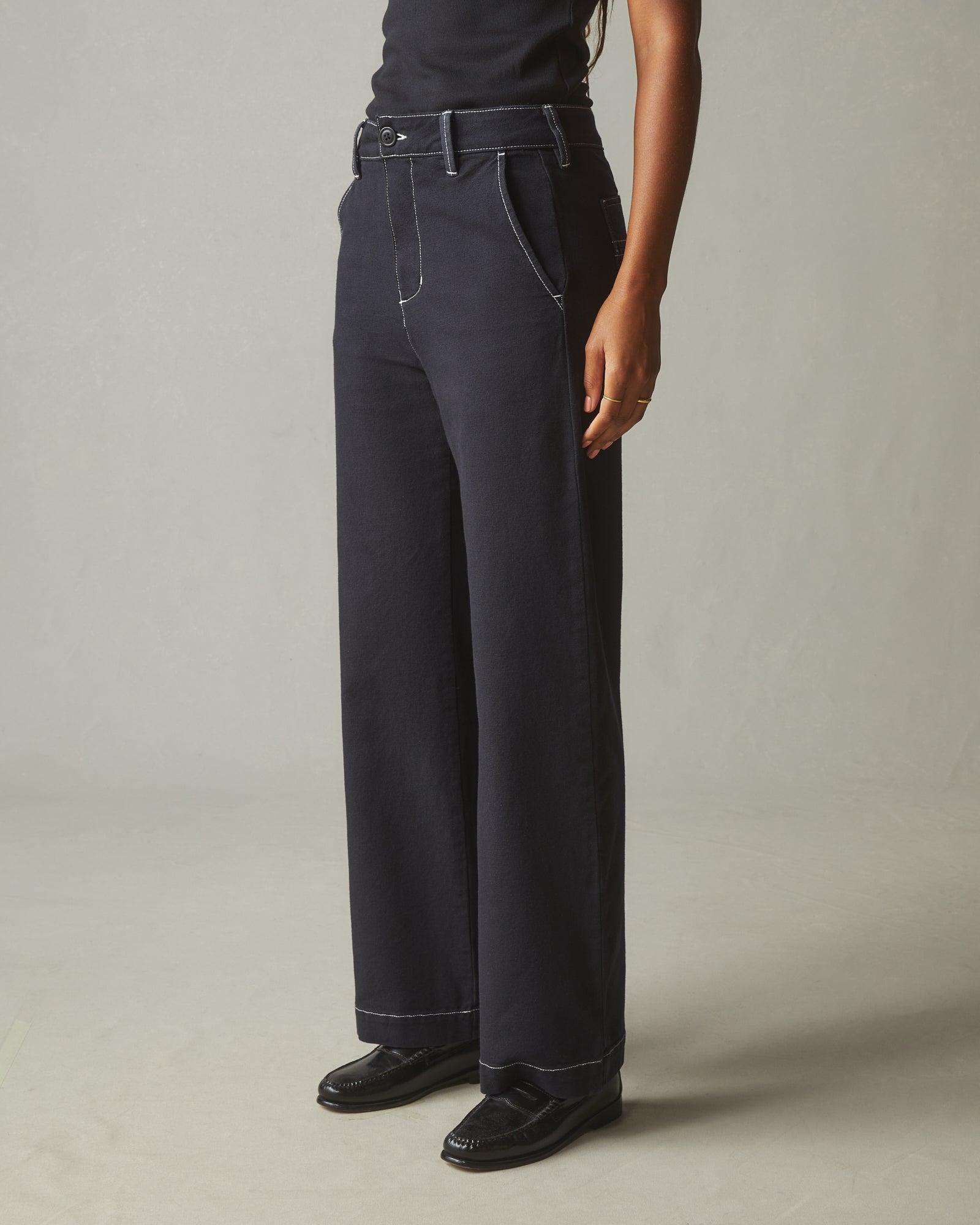 Roughneck Wide Leg - Contrast Stitch - Dark Navy Female Product Image