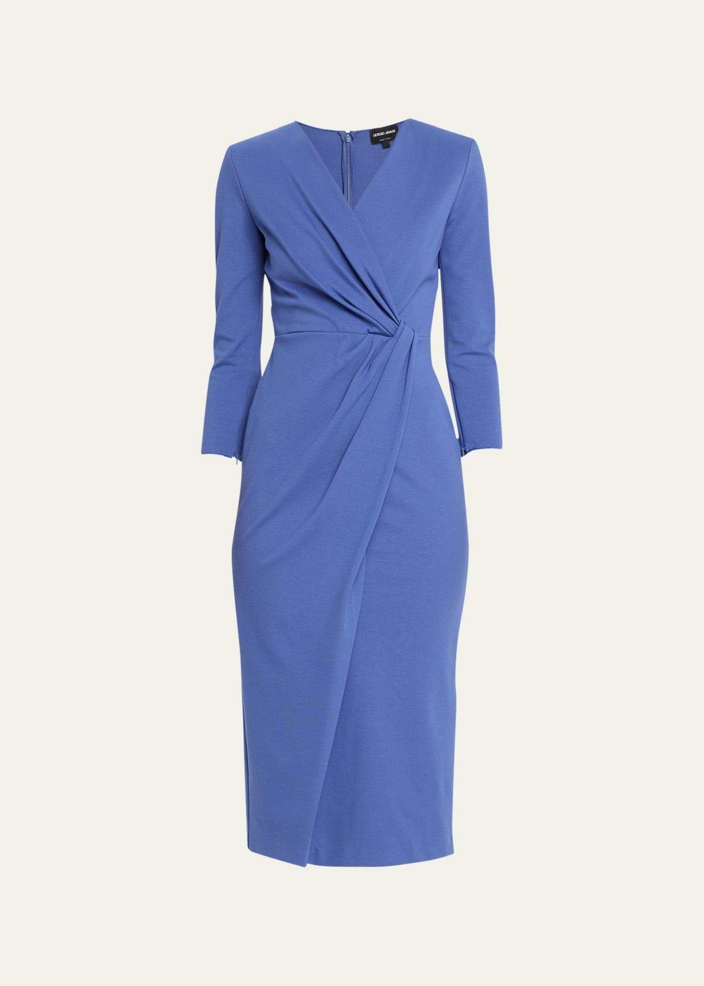 Womens V-Neck Jersey Midi-Dress Product Image