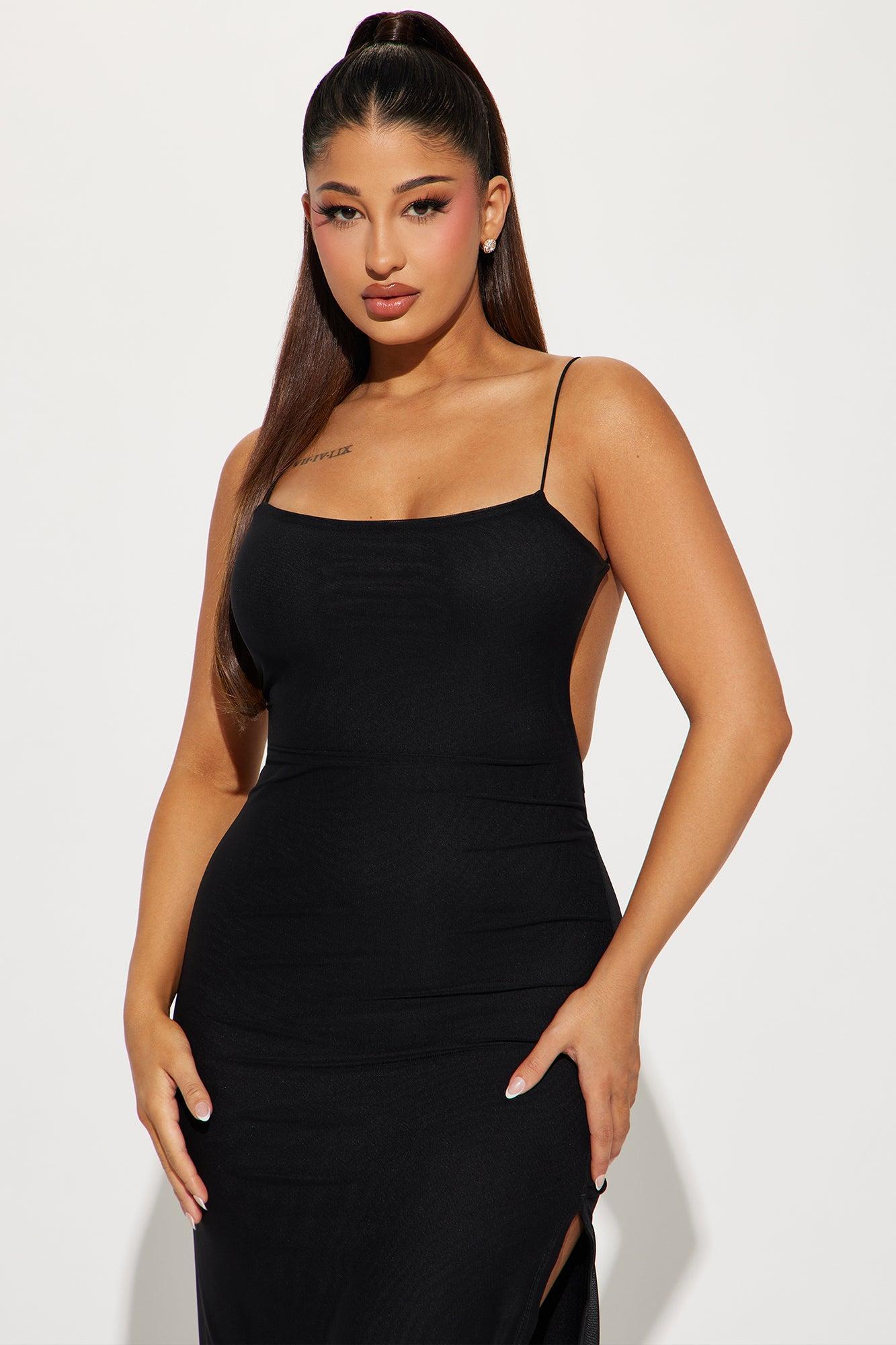 Jadene Mesh Maxi Dress - Black Product Image