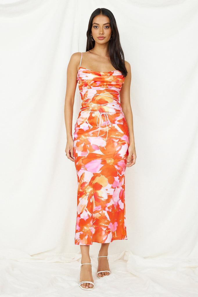 Luna Magic Midi Dress Orange Product Image