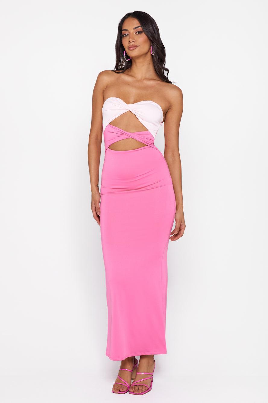 Pursuing Vibrance Midi Dress Pink Product Image