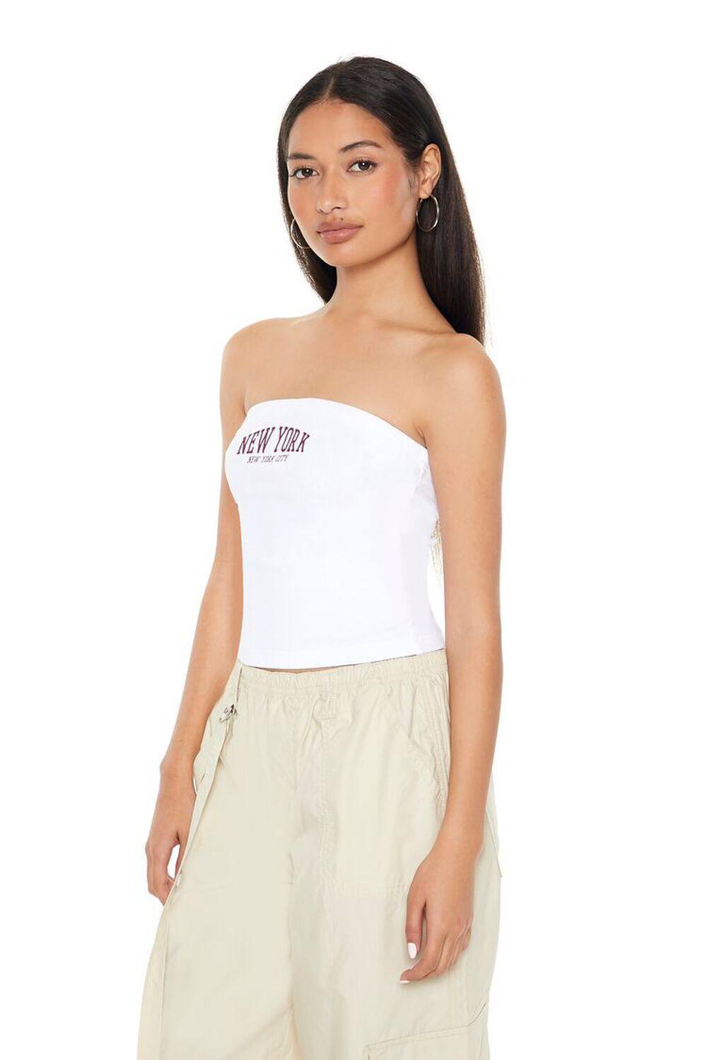 Ribbed Knit New York Tube Top | Forever 21 Product Image