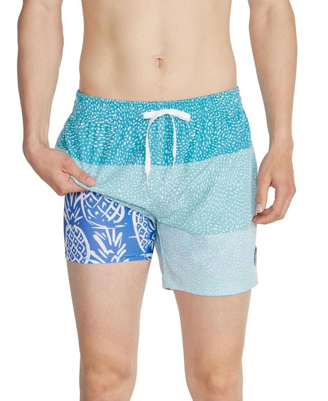 Chubbies Mens The Whale Sharks Quick-Dry 5-1/2 Swim Trunks with Boxer Brief Liner - Turquoise Product Image