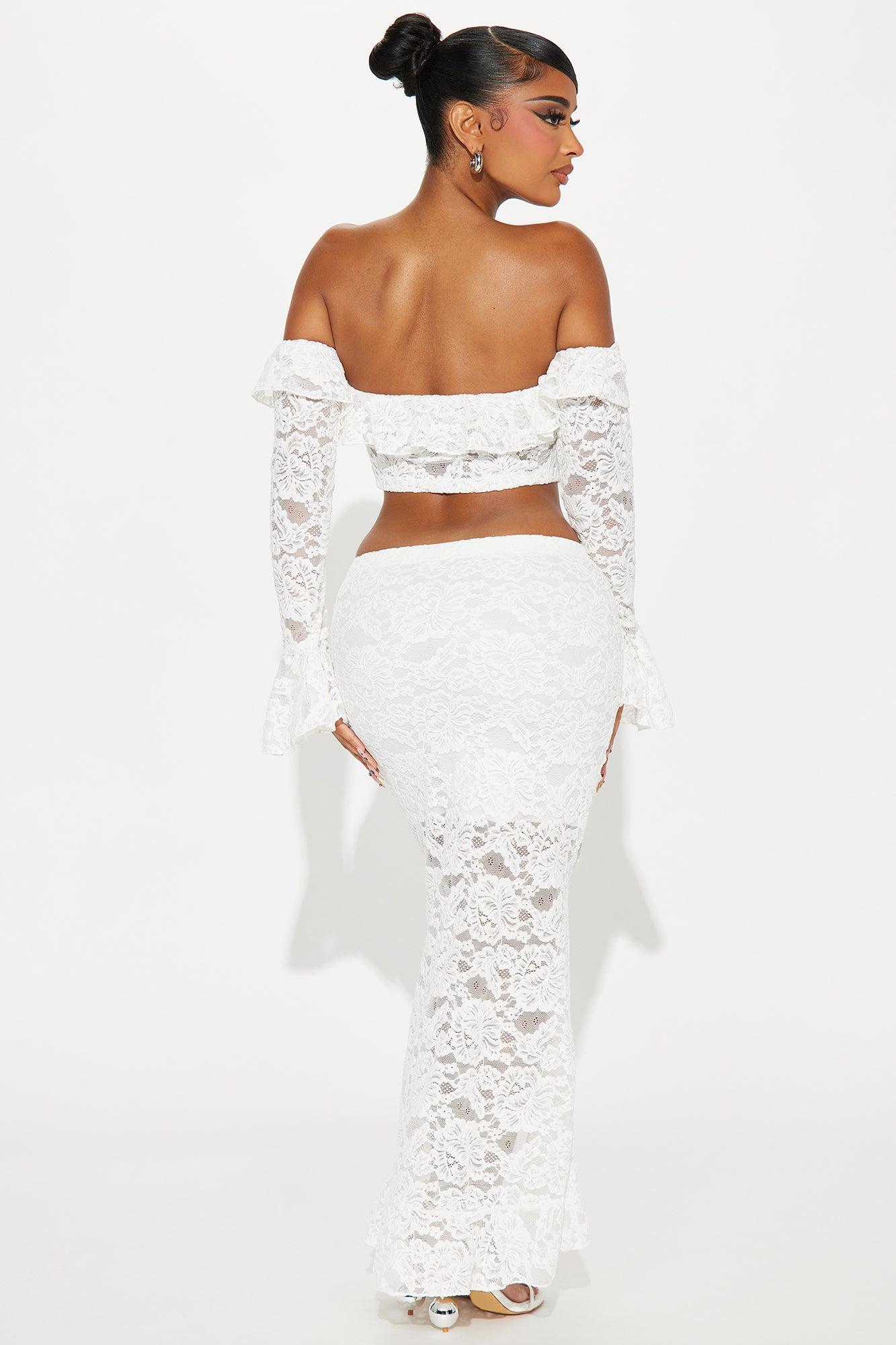 Perfect Moment Lace Skirt Set - White Product Image