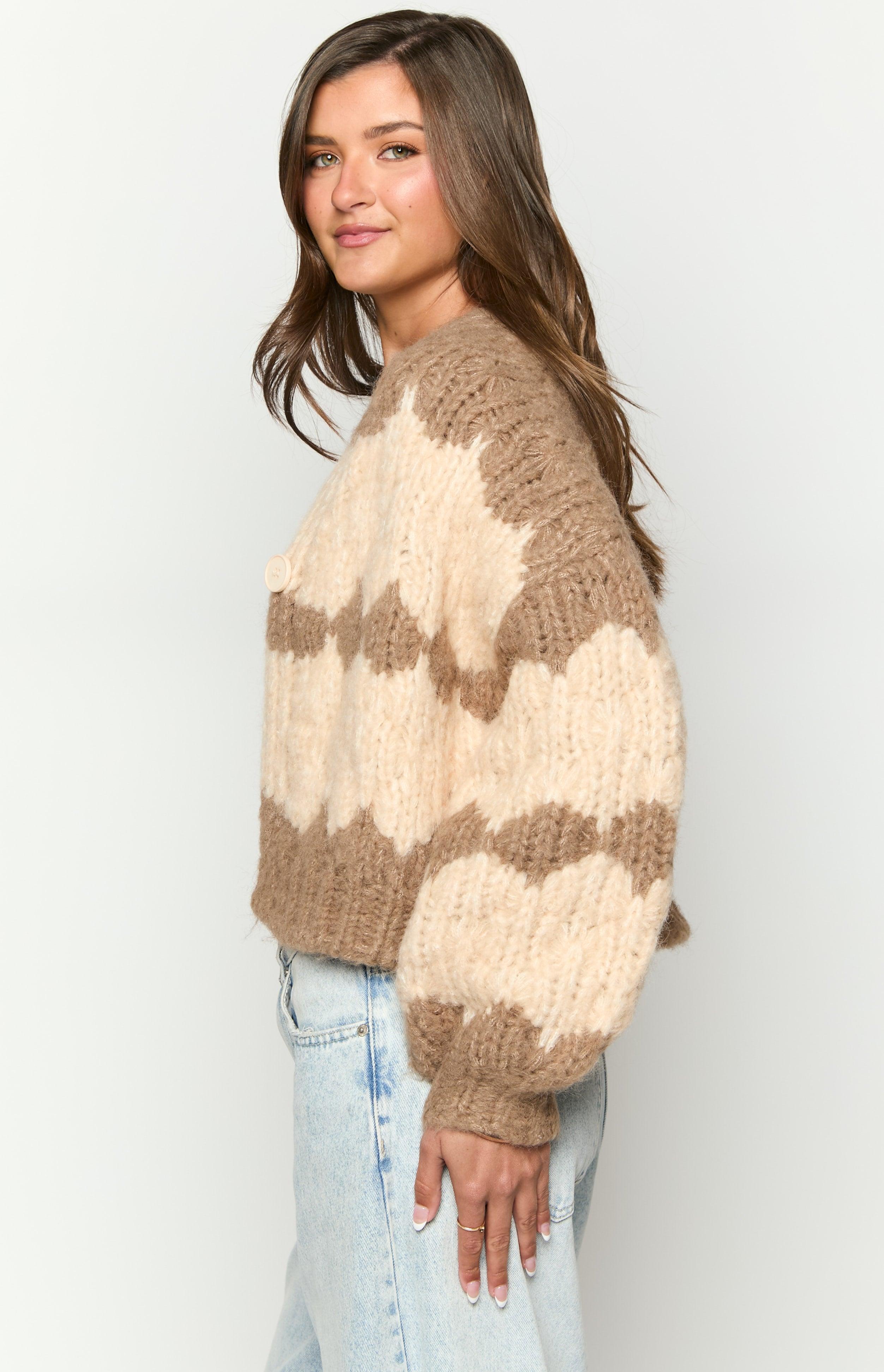 Ryley Brown Knit Cardigan Product Image