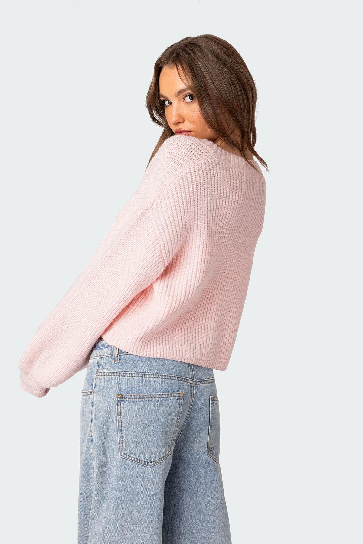 Sabrina Chunky Knit Cropped Cardigan Product Image