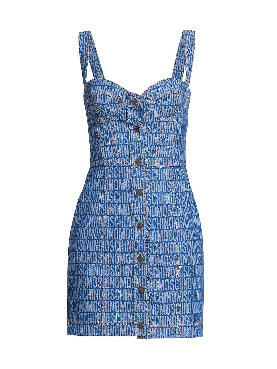 Womens Logo Bustier Denim Minidress Product Image