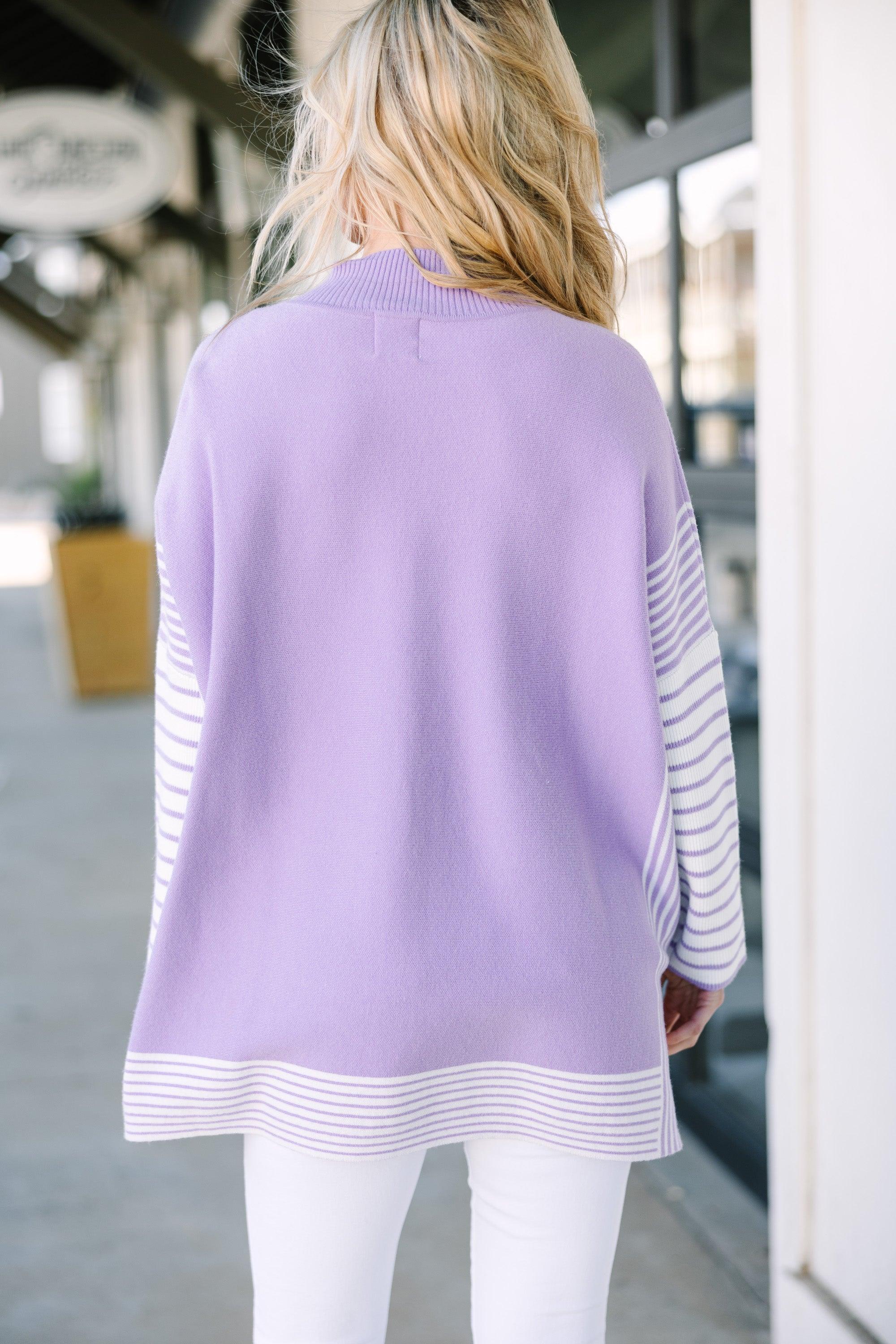 All In Lavender Purple Striped Tunic Female Product Image