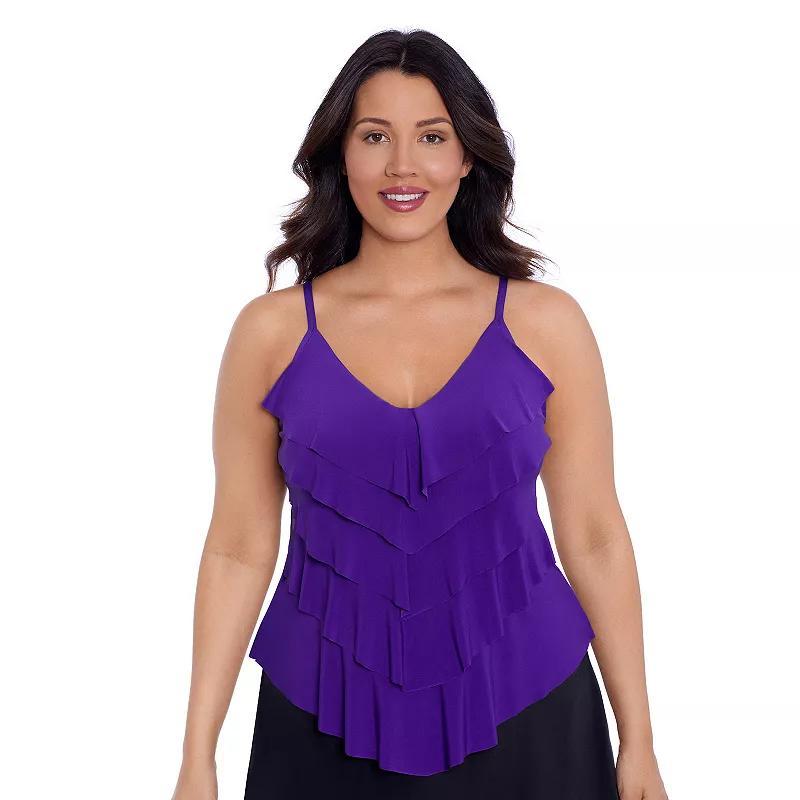 Womens Trimshaper Rachel Tankini Swimsuit Top Purple Product Image