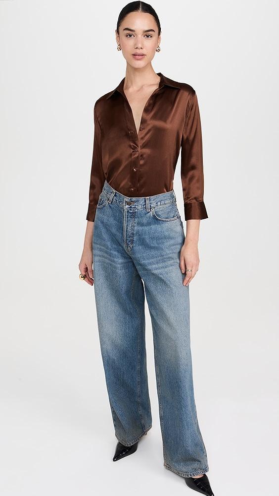 L'AGENCE Dani 3/4 Sleeve Blouse | Shopbop Product Image