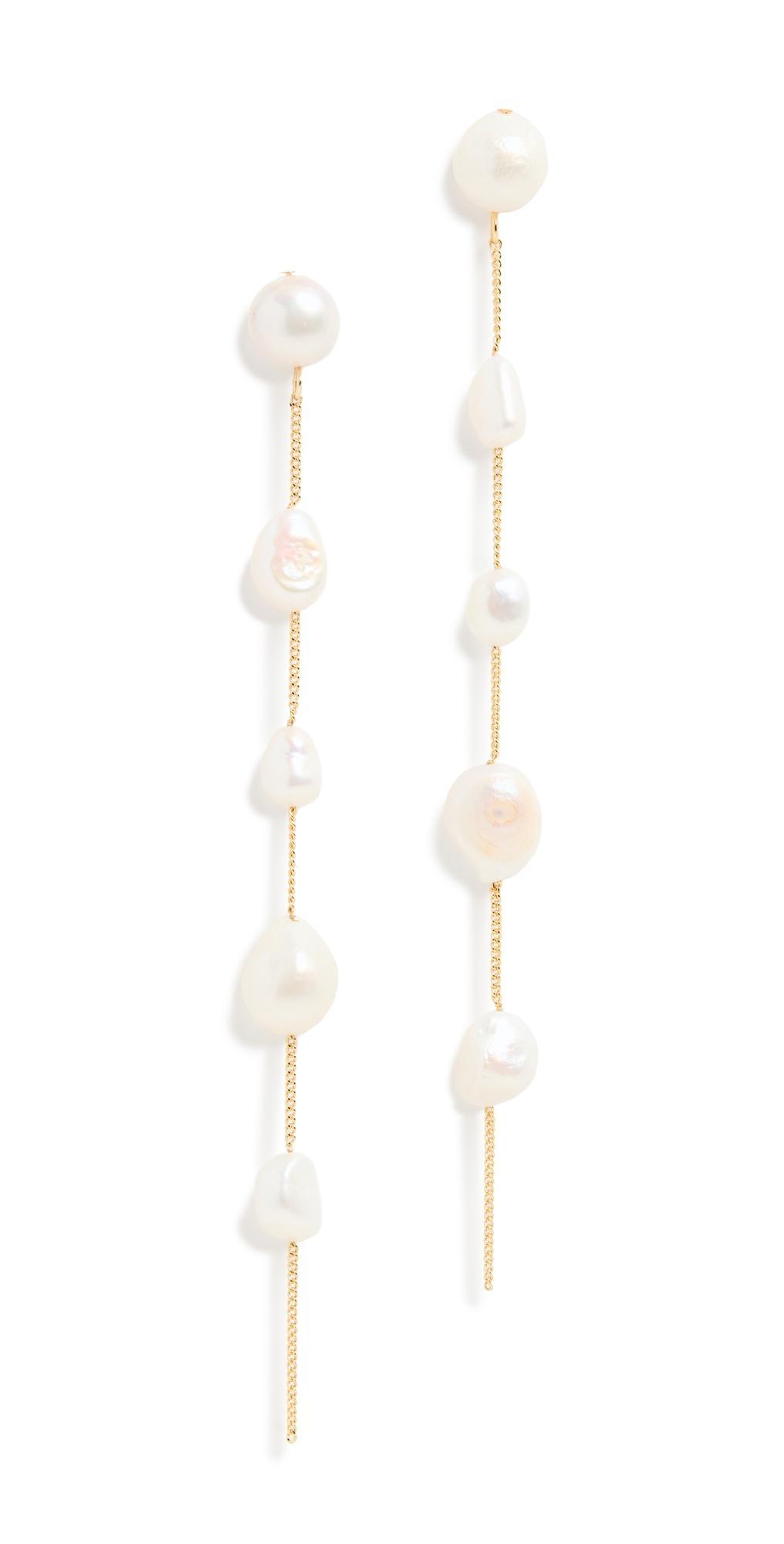 Cult Gaia Atum Cultured Freshwater Pearl Linear Drop Earrings Product Image