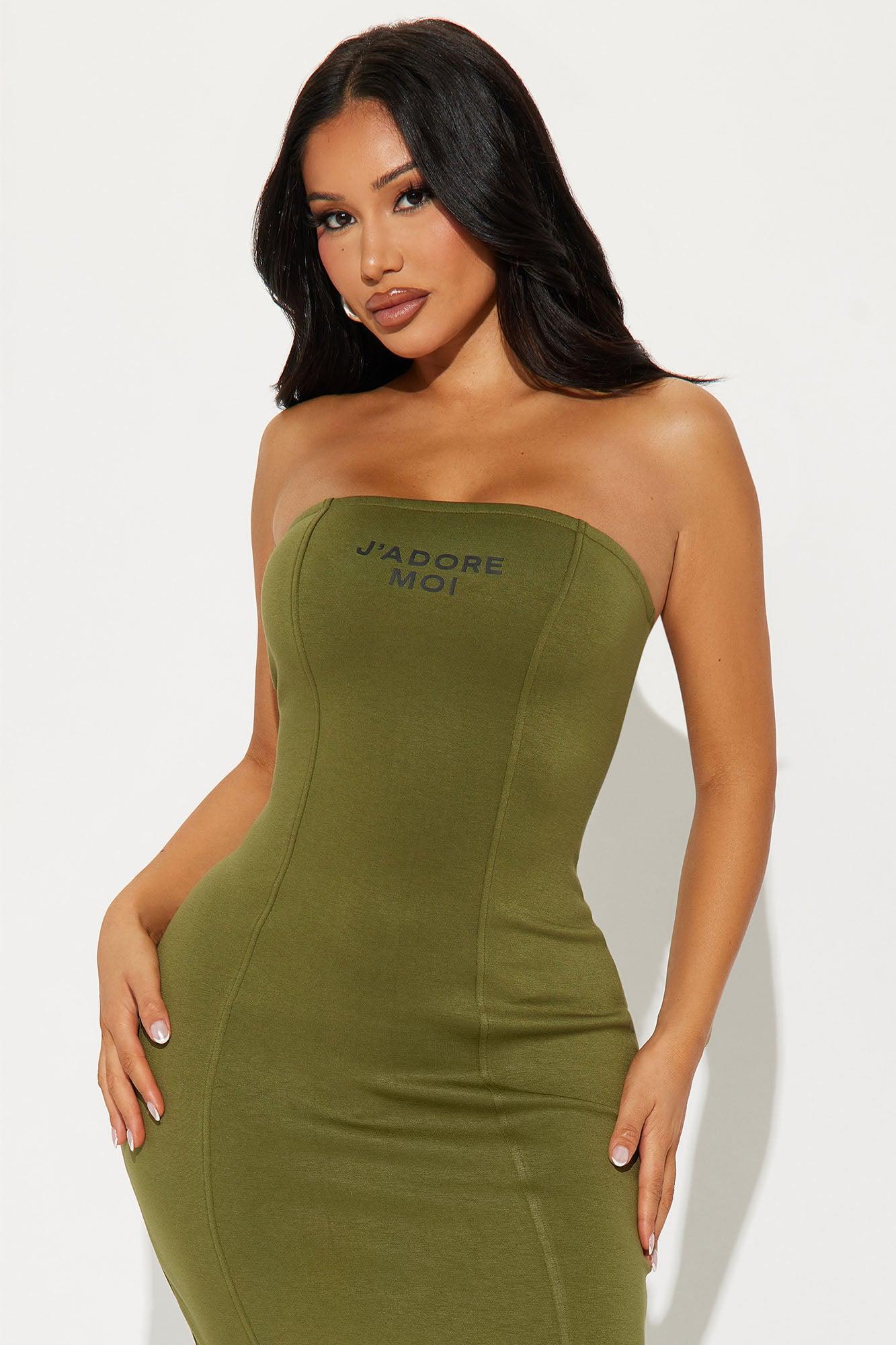 J'Adore Moi Midi Dress - Olive Product Image