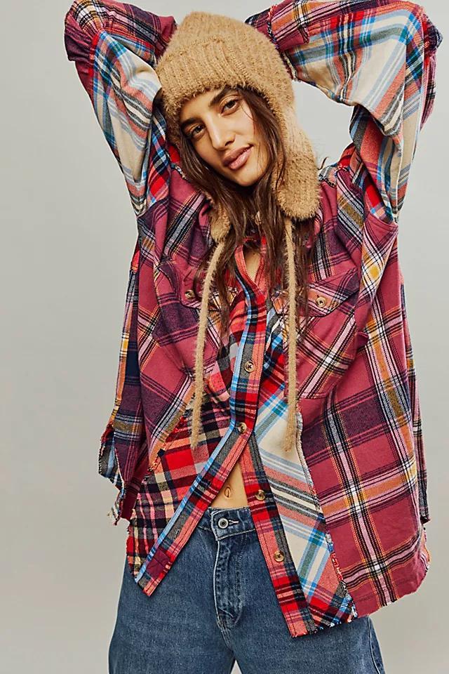 We The Free Patched Up Plaid Shirt Product Image