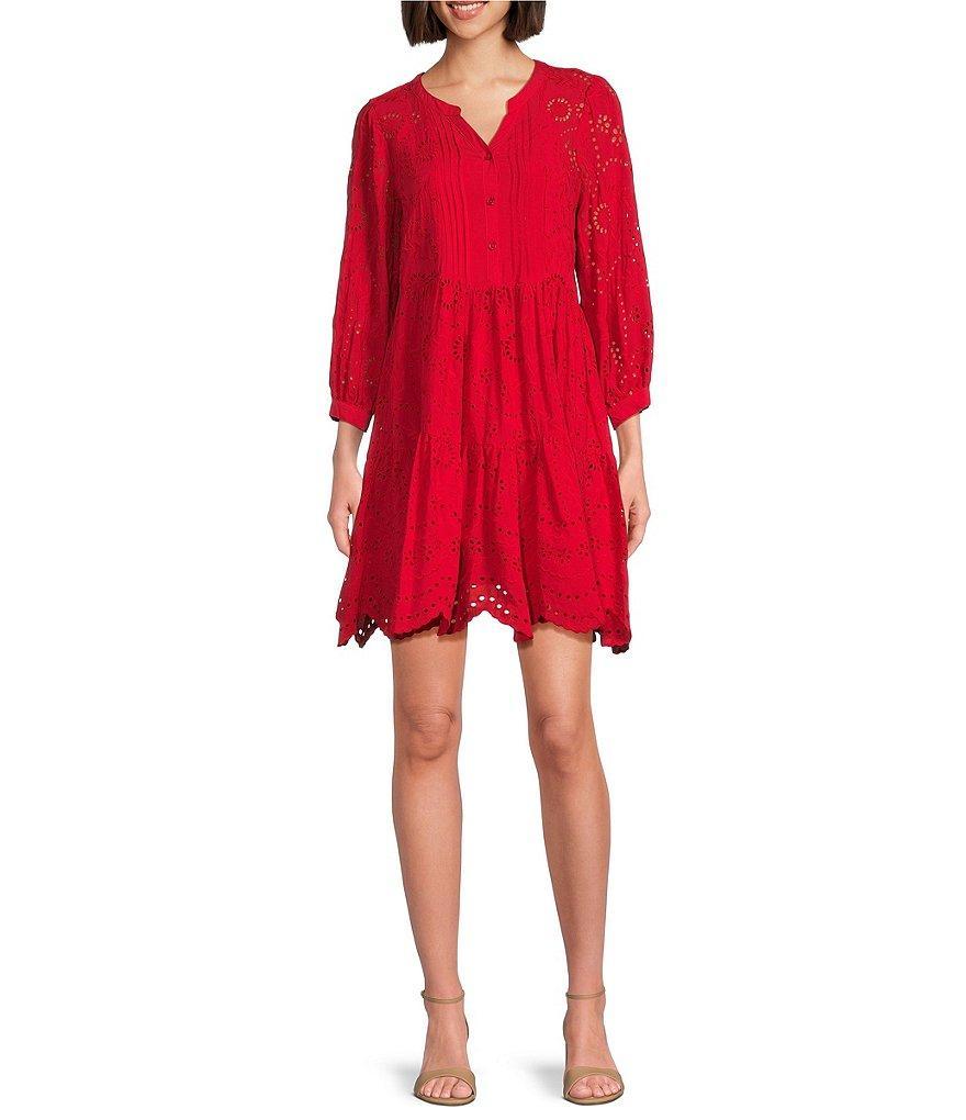 Nurture by Westbound 3/4 Sleeve V-Neck Short Dress Product Image