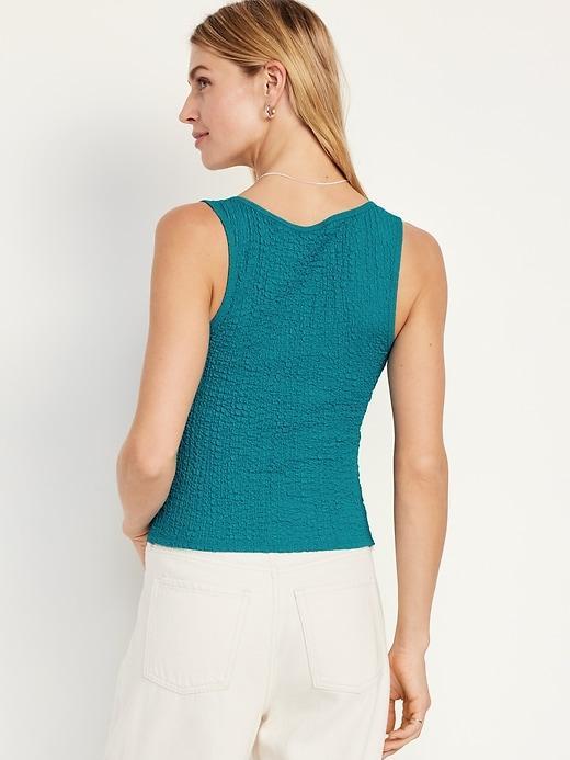 Square-Neck Textured Tank Top Product Image