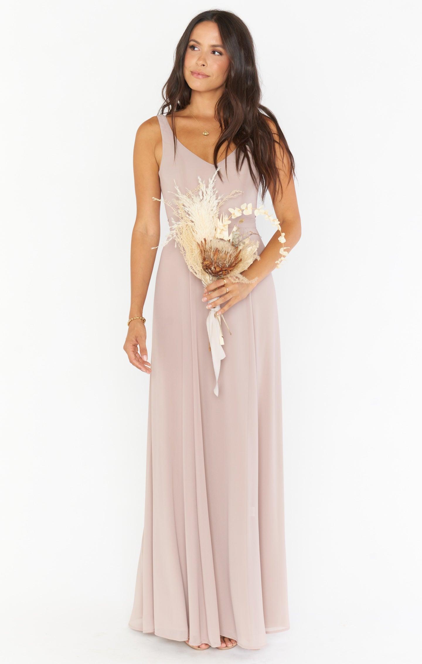 Jenn Maxi Dress ~ Soft Beige Chiffon Product Image