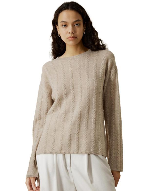 Lilysilk Womens Semi-Sheer Cable-knit Sweater Product Image