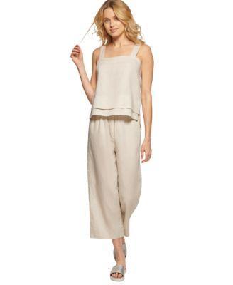 Dkny Womens Linen Tank Top Dkny Pull On Wide Leg Pants product image