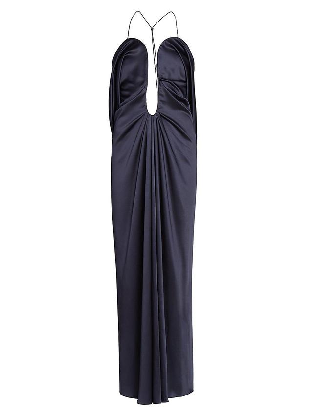 Womens Satin Halterneck Maxi Dress Product Image