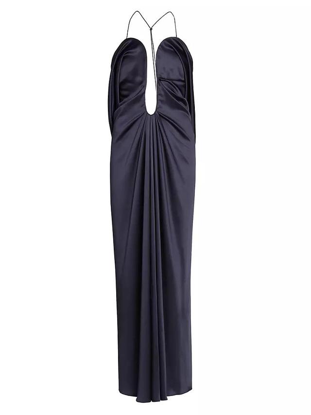 Satin Halterneck Maxi Dress Product Image