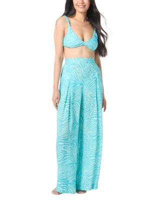 Vince Camuto Womens Printed Knotted Bikini Top Printed Cover Up Pants Product Image